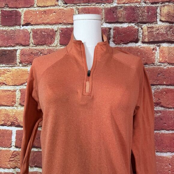 The North Face Women's Medium Pullover Orange Microfiber Quarter Zip‎ Vapor Wick - Picture 2 of 11